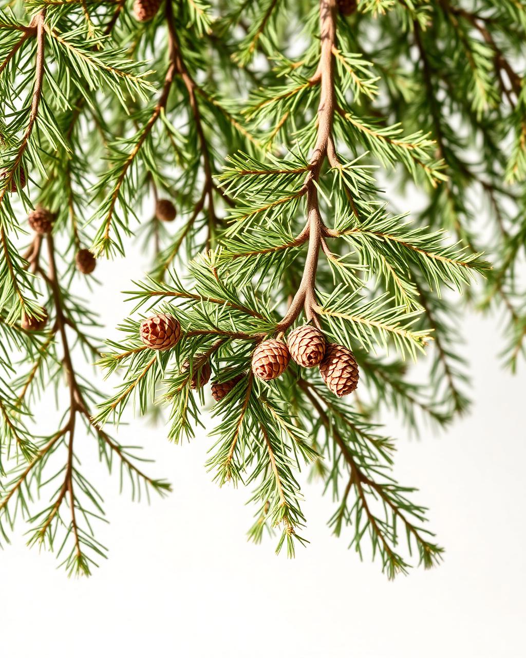 Macro d'huiles essentielles de cyprès et plantes aromatiques
