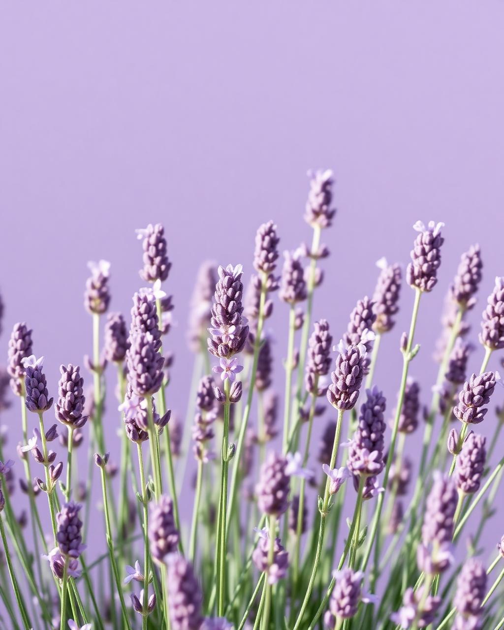 Brins de lavande sur fond lilas